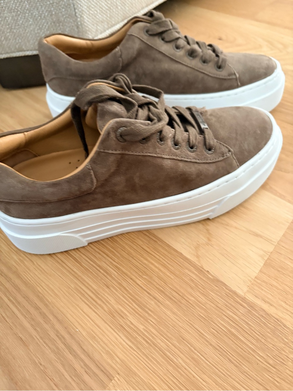 J Slides Amanda suede sneakers khaki size 7.5